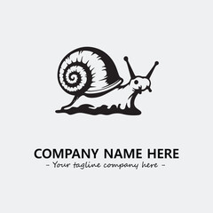 Snail illustration black and white for logo company vector image

