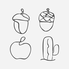 Hand Drawn Doodle Business Infographic Elements with nature theme Vector Illustration for stickers or prints