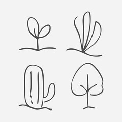 Hand Drawn Doodle Business Infographic Elements with nature theme Vector Illustration for stickers or prints