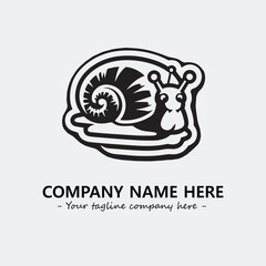 Snail illustration black and white for logo company vector image
