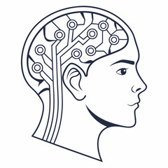 human head with brain