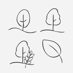 Hand Drawn Doodle Business Infographic Elements with nature theme Vector Illustration for stickers or prints