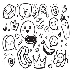 seamless pattern with funny faces