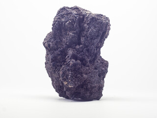 Lava rock on a white background, originates from volcanic eruptions, often used as an aquatic or non-aquatic decoration
