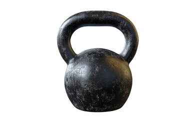 isolated PNG black Cast Iron Kettlebell with Handle on white transparent background