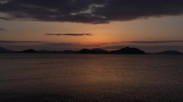 the sun is setting over the sea. x4 Without sounds