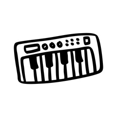 hand drawn electronic piano illustration