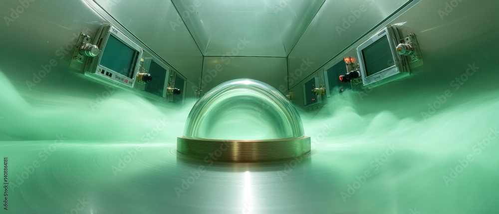 Poster advanced semiconductor fabrication high-precision ai-powered wafer processing in immersive green tec