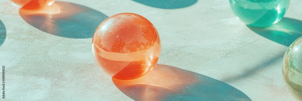 Aufkleber translucent wellness spheres minimalist aesthetic explores soft light, chromatic harmony and emergin