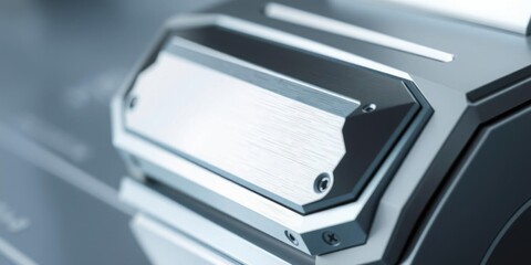 Brushed Metal Panel Futuristic Tech Industrial Design Abstract Background