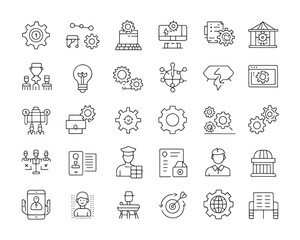 Modern Business Automation Vector Design Set