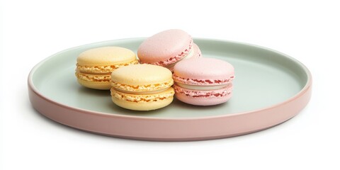 Fototapeta premium Colorful macaron set, isolated with white background