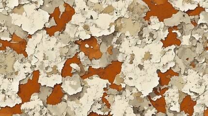 Abstract texture showing peeling paint over another surface in various colors