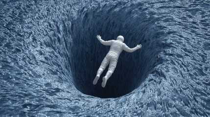 Traveling beyond the universe, A cosmic traveler amidst dark energy in a high-resolution digital artwork.