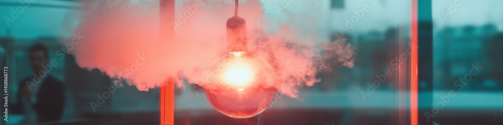 Aufkleber Immersive AR Experience Ethereal Luminescent Smoke Visualization Exploring Technological Innovation and Sensory Design Trends in Digital Visual Communication