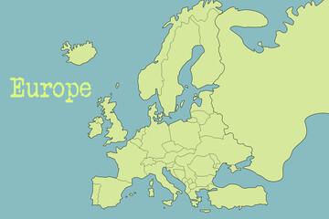 Obraz premium Blank European Countries Map, Useful for Classroom Activities and Map Quizzes, Educational Resource