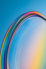 Abstract Rainbow Curve Lines Pastel Background Design