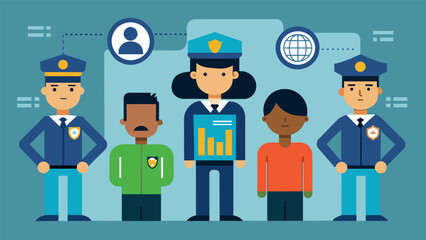 A police force is utilizing data to identify individuals who are at a higher risk of reoffending leading to more effective rehabilitation programs and reduced recidivism rates.. Vector illustration
