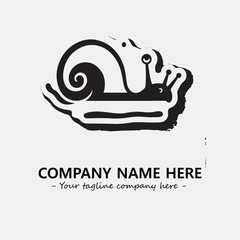 Snail illustration black and white for logo company vector image
