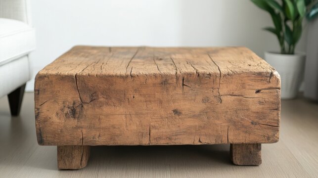 Rustic wooden coffee table design modern living room furniture showcase minimalist home ground level view natural aesthetics for contemporary interiors