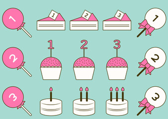 スイーツ（ピンク・グリーン）