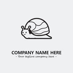 Snail illustration black and white for logo company vector image

