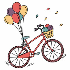 bicycle with balloons