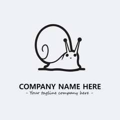Snail illustration black and white for logo company vector image
