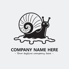 Snail illustration black and white for logo company vector image
