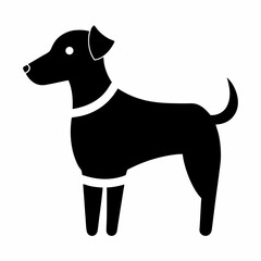 Minimalist Dog Icon Design In Black And White Graphic Standing Posing With Modern Style For Web And Print