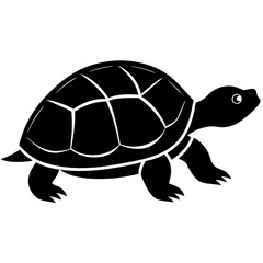 Black Turtle Vector Illustration Isolated On White Background Perfect For Graphic Design And Childrens Illustrations Projects