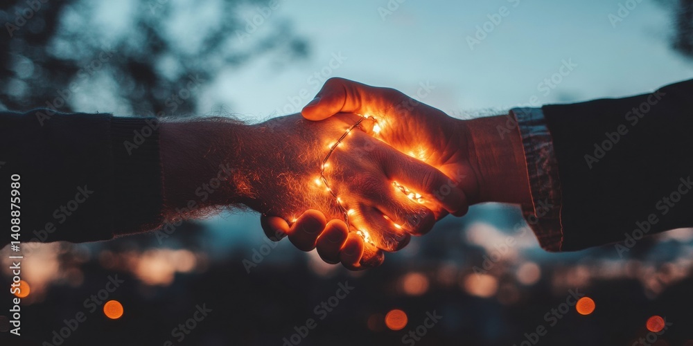 Poster illuminated partnership dynamics transformative business connection with emotional intelligence and 