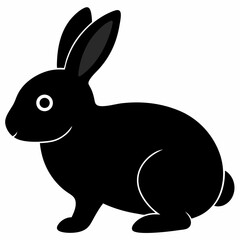 Simple Black And White Rabbit Illustration For Easter Holiday Projects And Spring Themed Designs Featuring A Cute Bunny Shape