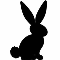 Black Rabbit Silhouette Vector Illustration Minimalist Design Animal Outline Easter Hare Symbol Ideal For Graphic Projects And Cute Decorations