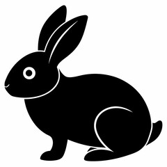 Silhouette Of A Black Rabbit Isolated On White Background Simple Vector Graphic For Easter And Spring Designs