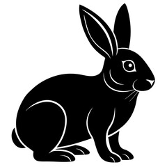 Elegant Black Rabbit Silhouette Vector Graphic Illustration For Easter Holiday And Springtime Themed Designs And Artwork