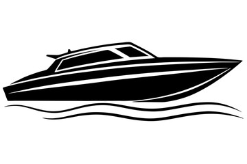 speed boat silhouette  vector