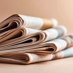 Minimalist Economic Insights Vintage Newsprint Stacked with Crisp Edges - Retro Media Storytelling for Digital-Age Information Consumers