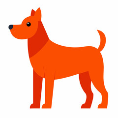 Stylized Orange Dog Vector Illustration Standing Calmly With A Simplified Design And Modern Geometric Shapes Pet Illustration