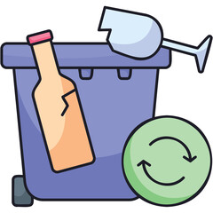 Glass Waste Recycling Sticker