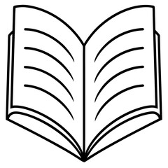 Minimalist Open Book Illustration For Education And Learning Resources Line Art Design For Books And Literature