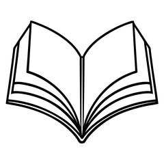 Open Book Outline Vector Illustration Symbolizing Education Learning And Knowledge With Simple Design For Creative Projects