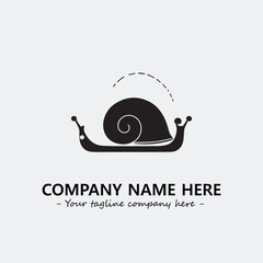 Snail illustration black and white for logo company vector image
