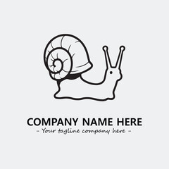 Snail illustration black and white for logo company vector image
