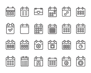 Minimalist Schedule Icons for Digital Calendar Projects