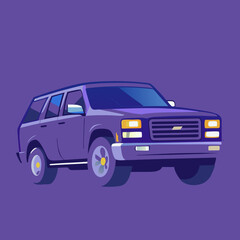 Isolated Purple Suv Car Vector Illustration Transportation Automotive Design Style Vehicle Graphic Art