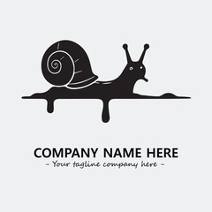 Snail illustration black and white for logo company vector image
