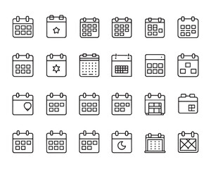 Modern Calendar Icons for Time Planning Applications
