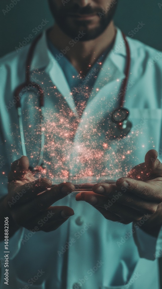 Aufkleber holistic healthcare innovation immersive digital wellness visualization with ai-powered diagnostic m