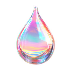 Glowing Water Droplet on transparent background